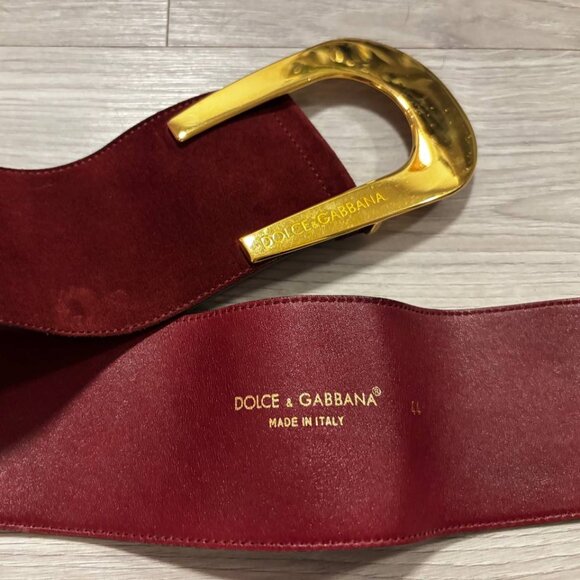 Vintage Burgundy Dolce & Gabbana Belt - Size 44 - Picture 1 of 2